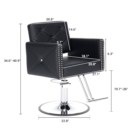 ZORRTIK Professional Barber Chair - 360 Swivel, Hydraulic Pump