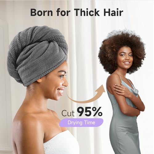 Umisleep 2 Pack Microfiber Hair Towel Wrap - 400 GSM