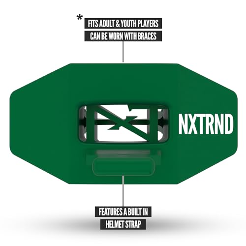 Nxtrnd Two Football Mouth Guard, Football Mouthpiece with Strap, Fits Adult & Youth (Dark Green)