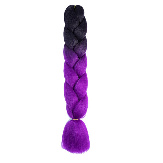 Braiding Hair Ombre Black to Purple Kanekalon Braid Hair Extensions Hot Water Setting High Temperature Synthetic Fiber 24 Inches(B26-1Pack)