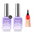 GELLEN 2 Pcs No Wipe Gel Top Coat Set 18ml - UV Light Needed, Model 01