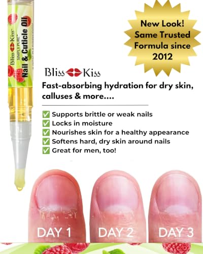 Bliss Kiss Cuticle Oil Pen with Jojoba & Vitamin E - Juicy Raspberry