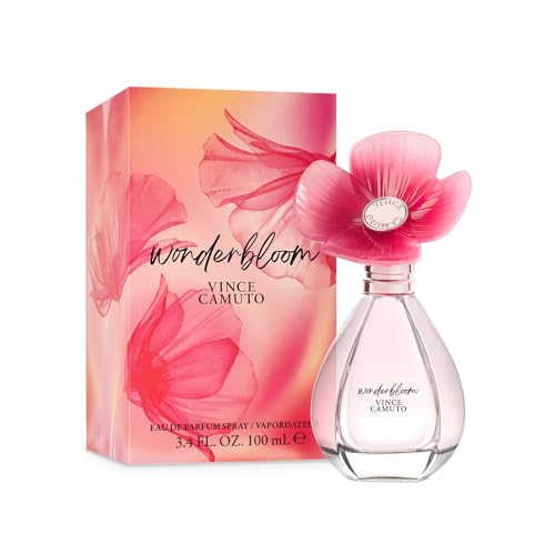 Vince Camuto Wonderbloom Eau De Parfum Perfume for Women, Notes of White Freesia, Pear Leaves, Sandalwood, 3.4 Fl Oz.