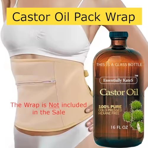 Essentially KateS Cold-Pressed Castor Oil 16 oz - Glass Bottle