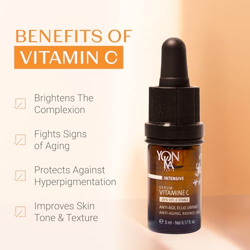 Yon-Ka 20% Vitamin C Serum | Highly Concentrated Anti-Aging Face Treatment to Even Tone, Firm Skin Texture and Boost Collagen | Made with 99% Narural Ingredients
