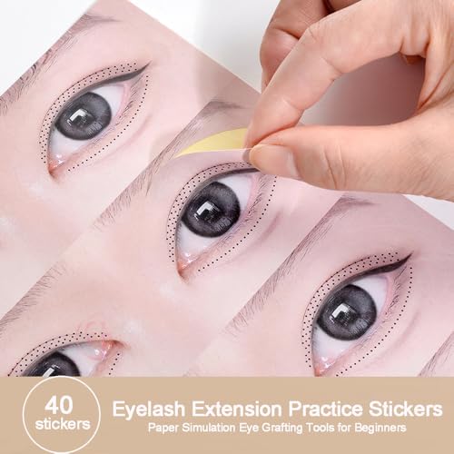 Eyelash Practice Cards 5 Sheet Pack with 3D Eye Stickers