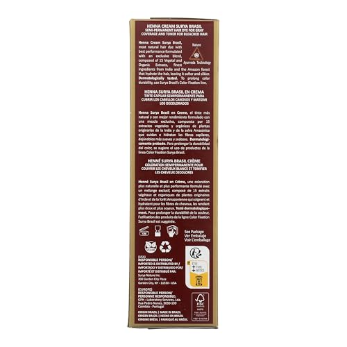 Surya Dark Brown Henna Cream Hair Color, 4 Pack (2.37 oz tubes)