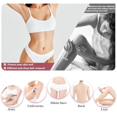 Women’s Electric Shaver for Legs Bikini Trimmer Waterproof Painless Cordless Pink - Rechargeable