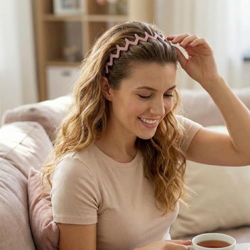 8 Pcs Zig Zag Hair Headbands with Teeth – Non-Slip