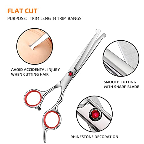 Hair Cutting Scissors Kit, SOFYE 23PCS Professional Stainless-Steel Thinning Shears Set for Home Baber Salon Women Men Kids Hairdressing Haircut (Red)