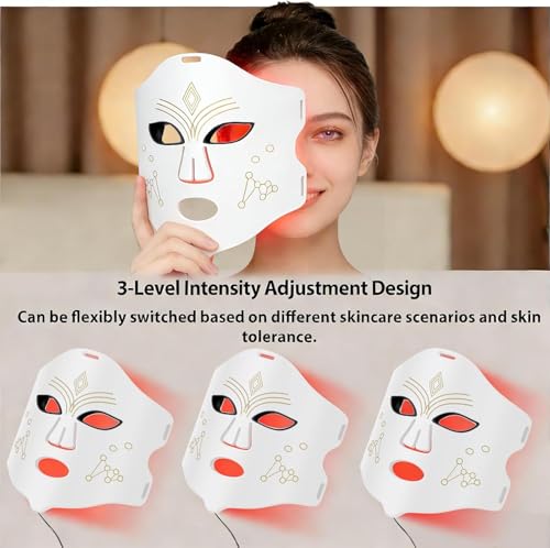Red Light Therapy Mask for Face, 4 Modes LED Skin Care Device