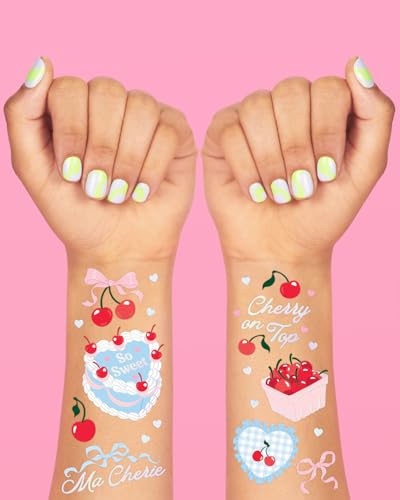 xo, Fetti Cherry Temporary Tattoos - 50 Iridescent Foil