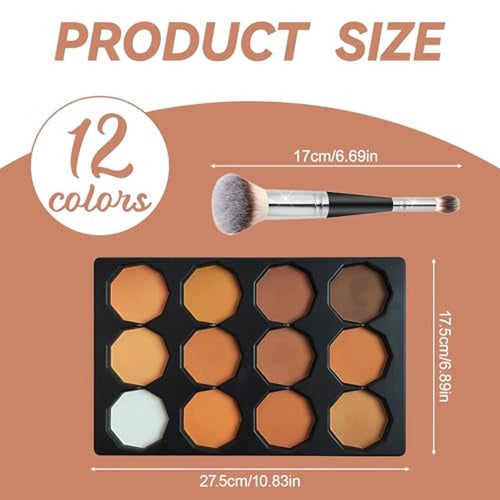 12-Color Contour Palette with Concealer & Brush Set