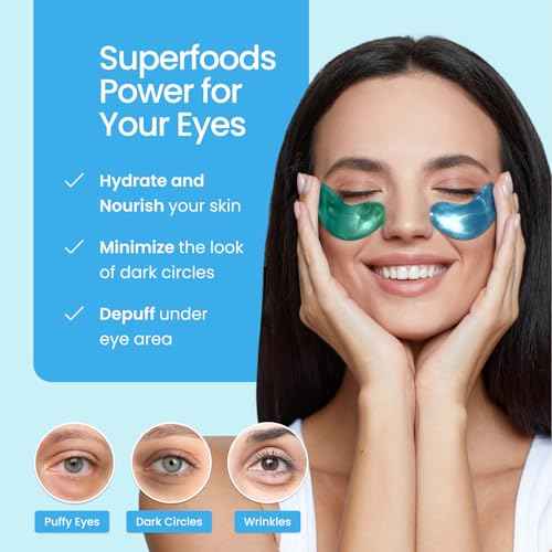 PLANTIFIQUE Superfood Under Eye Patches ? 12 Pairs with Hyaluronic Acid for Dark Circles & Puffy Eyes ? Anti-Aging Skincare Gel Mask, Gift for Women & Men