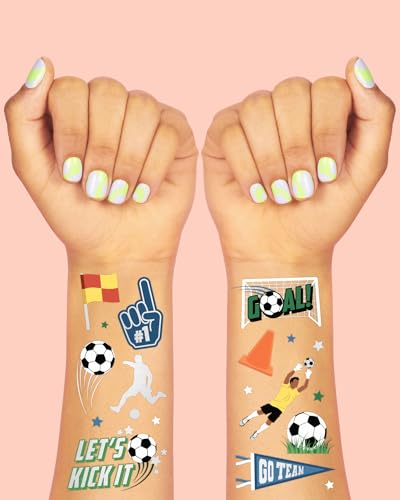xo, Fetti Soccer Temporary Tattoos - 66 Foil Designs