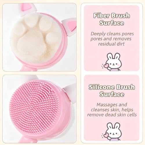 Silicone Face Scrubber Brush - Dual-Sided Exfoliating Cleanser