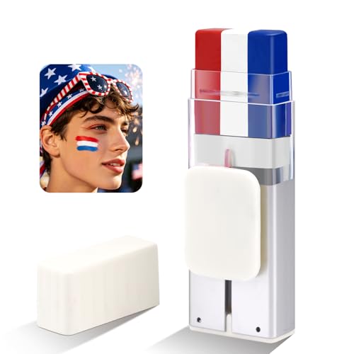 Patriotic Red White and Blue Face Paint Stick for 4th of July