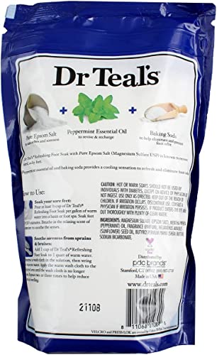 Dr. Teal's Cooling Peppermint Foot Soak Gift Set with Epsom Salt - 3 Pack, 2lb