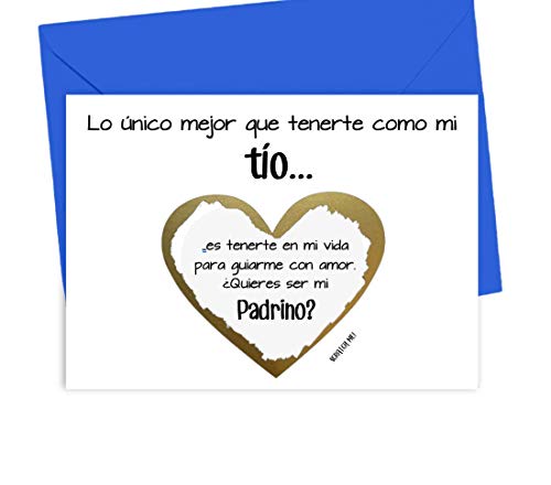 Spanish Will You Be My Godfather Scratch Off Proposal Card from Niece or Nephew, Padrino Scratch Off Card for Uncle (Spanish Tio)