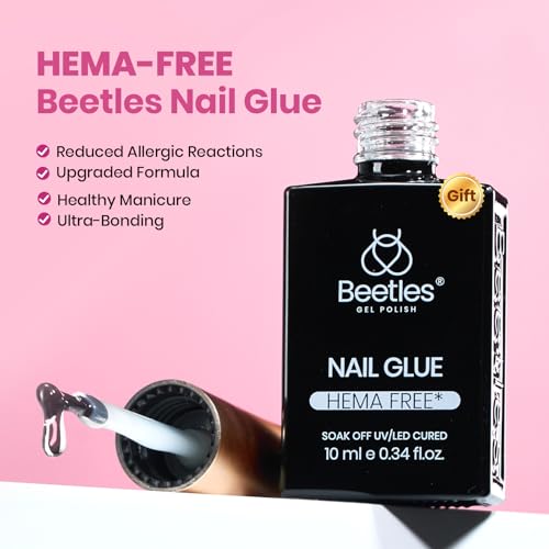 6-3 Square Short Nail Tips Kit 288 pcs with Glue – No Shaping Needed, Pre-Filed, Natural Fit, HEMA-Free