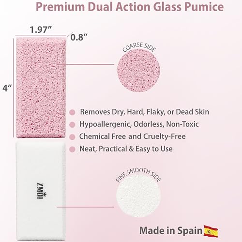 ZMOI 2-in-1 Siliglass Pumice Stone Callus Remover for Feet & Body