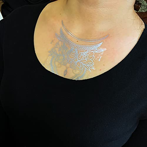 Silver Metallic Temporary Tattoos - 21 Large Patterns