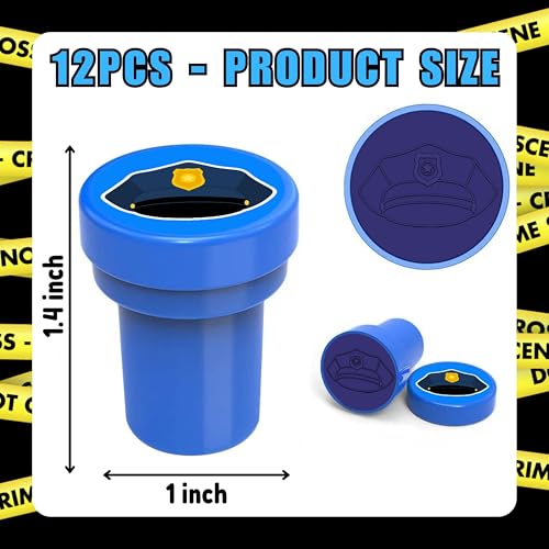 36PCS Police Party Favors - 24PCS Pre-Cut Temporary Tattoos & 12PCS Stamps - Ideal Police Officers Cops Themed Birthday Card Decorations Supplies Goodie Bag Kids Gifts Classroom Rewards Prizes