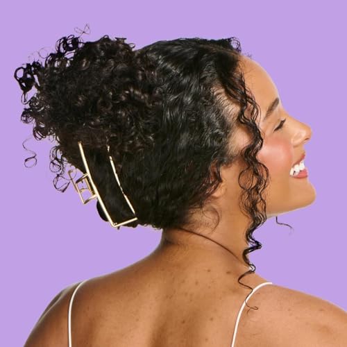 Gimme Beauty Gold Rush Claw Clip - Metal, Rectangle Clip for Long, Thick & Curly Hair - Features Gripped Tips for Firm, All-Day Hold - Comfortable & Fashionable