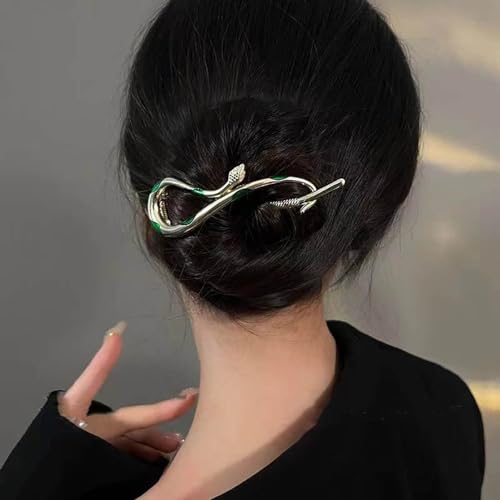 SIYWINA 5 Pcs Metal Snake Hair Clips, Hairpin, Hair Barrettes for Thick Hair, Elegant French Hair Accessories for Women Girls (Gold)