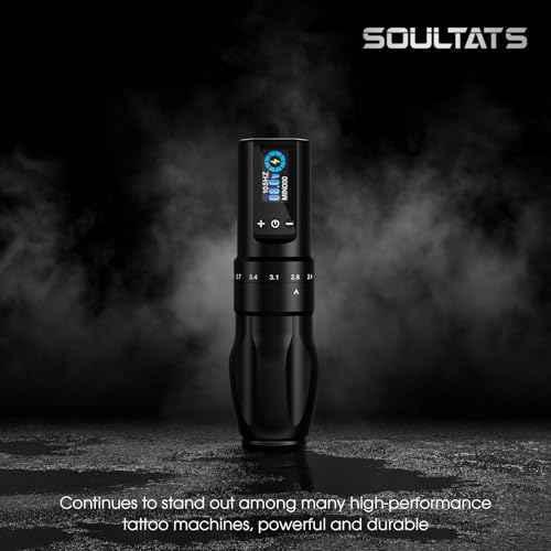 Tattoo Kit - EZTAT2 Tattoo Gun Kit with 7 Strokes 2.0-4.0mm Wireless Tattoo Machine, 1600mAh Battery Power Supply, 20Pcs Tattoo Cartridge Needles and 11 Color Inks for Tattoo Artists