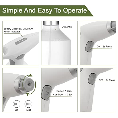 Electric Plant Spray Bottle 0.26 Gal with Adjustable Nozzle