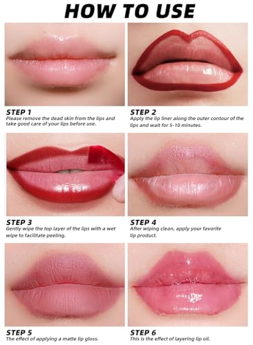 Peel Off Lip Liner Set - 3 Colors Matte Liquid Lipstick