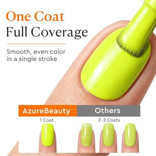 AZUREBEAUTY Neon Shot HEMA-Free 15ML Gel Polish Set - 6 Bright Colors for Nails