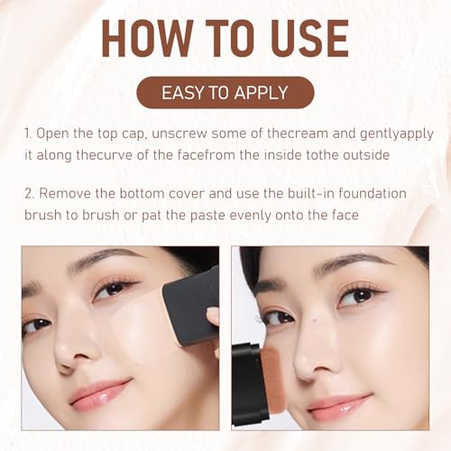 2-in-1 Foundation Concealer Stick with Brush - Full Coverage