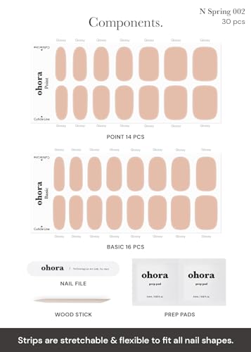 ohora Semi Cured Gel Nail Strips - 30 Wraps N Bare Peach