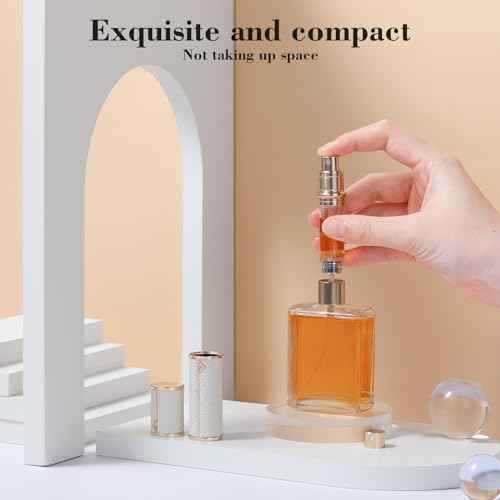 Travel Refillable Perfume Bottle, Leak-proof 5ml Atomizer, Portable Luxurious Pocket Perfume Dispenser Pump Transfer Tool for Women Men Travel Accessories.