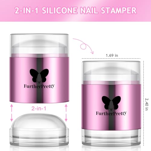 FDP Purple 2-in-1 Jelly Nail Stamper Silicone Stamping Tool for Nail Art