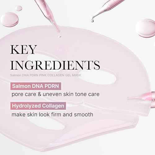 medicube Salmon DNA PDRN pink collagen jelly gel mask | overnight face mask for glass glow skin- elasticity, hydrating, firming and moisturizing | korean skincare, 28g, 4ea
