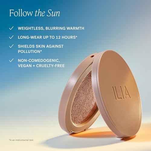 ILIA - Sunshift Cream Bronzer | Non-Comedogenic, Long-Lasting, Vegan, Cruelty-Free | Weightless Bronzer (Ray - Warm Golden Bronze, 0.27 oz | 7.8 g)
