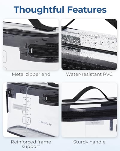 BAGSMART TSA Approved Clear Toiletry Bag, 2-Pack