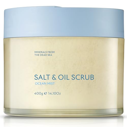 SEACRET Body Scrub - Salt & Oil Body Exfoliator with Dead Sea Minerals and Essential Oils, Ocean Mist Scent 14.1 FL.OZ.