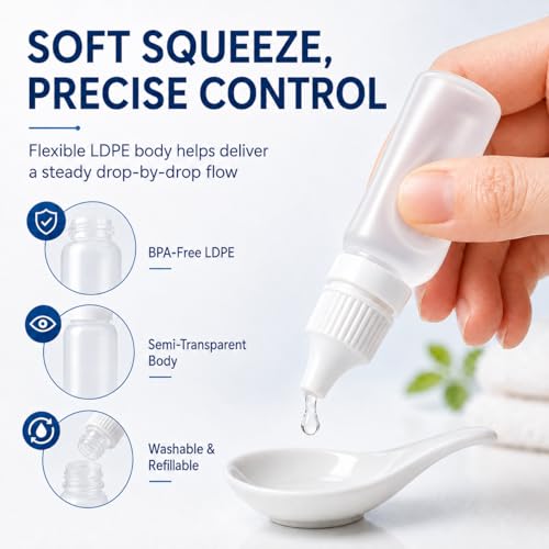 Adkoat 15ml Dropper Bottles - 4 Pack with Funnel | BPA-Free