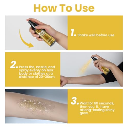 Body Glitter Spray - Long Lasting Shimmer Highlighter (100ml, Blue)
