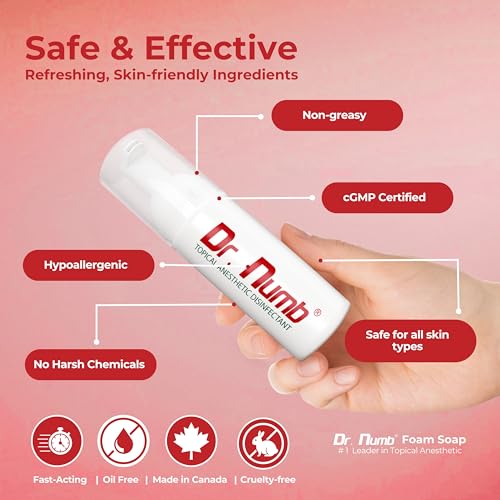 Dr. Numb 4% Lidocaine Topical Anesthetic Foam Soap 1.7 oz