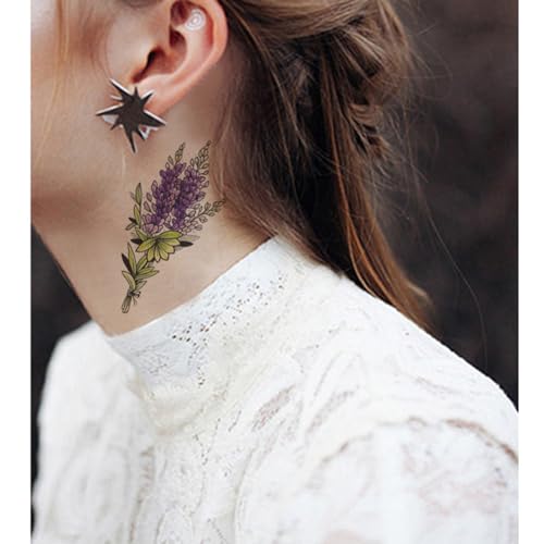Temporary Tattoo Stickers - 15 Sheets Watercolor Floral