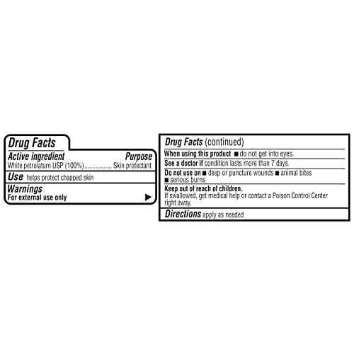 Amazon Basics Petroleum Jelly White Petrolatum Skin Protectant, Unscented, 7.5 Ounce, Pack of 4