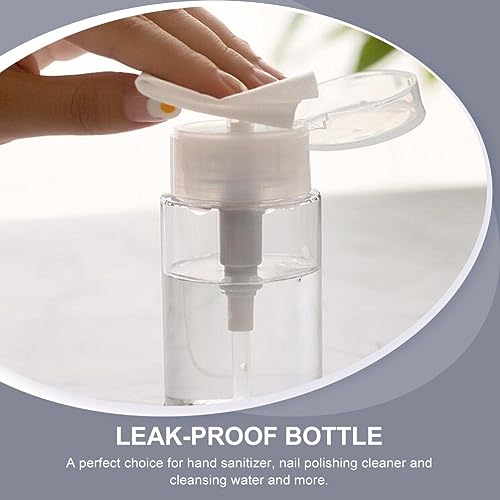 minkissy 2 Pack 3.4Oz Leakproof Petg Press Pump Dispenser Bottles Refillable Travel Containers for Micellar Water Makeup Remover Nail Polish Remover
