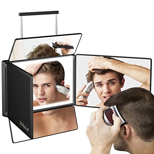 5-Way Mirror with LED Light | 360° Barber & Makeup Mirror