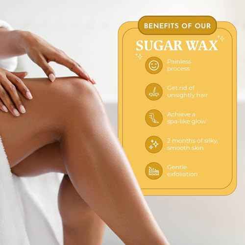 MOOM Organic Sugar Wax with Tea Tree Oil, 12 oz Jar (2-Pack), Hair Removal for Bikini, Brazilian, Face & Legs - Soft wax for Sensitive Skin, Best For Women & Men (Strips & Sticks NOT Included)