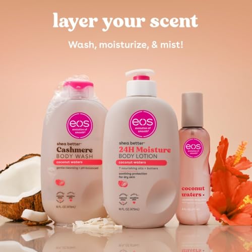 eos Strawberry Dream Scent Layering Bundle - Body Wash, Body Mist, Body Lotion